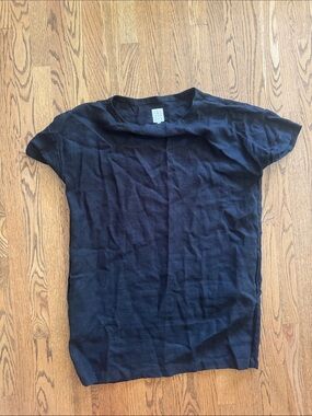 Black Women's Short Sleeve Linen Dress